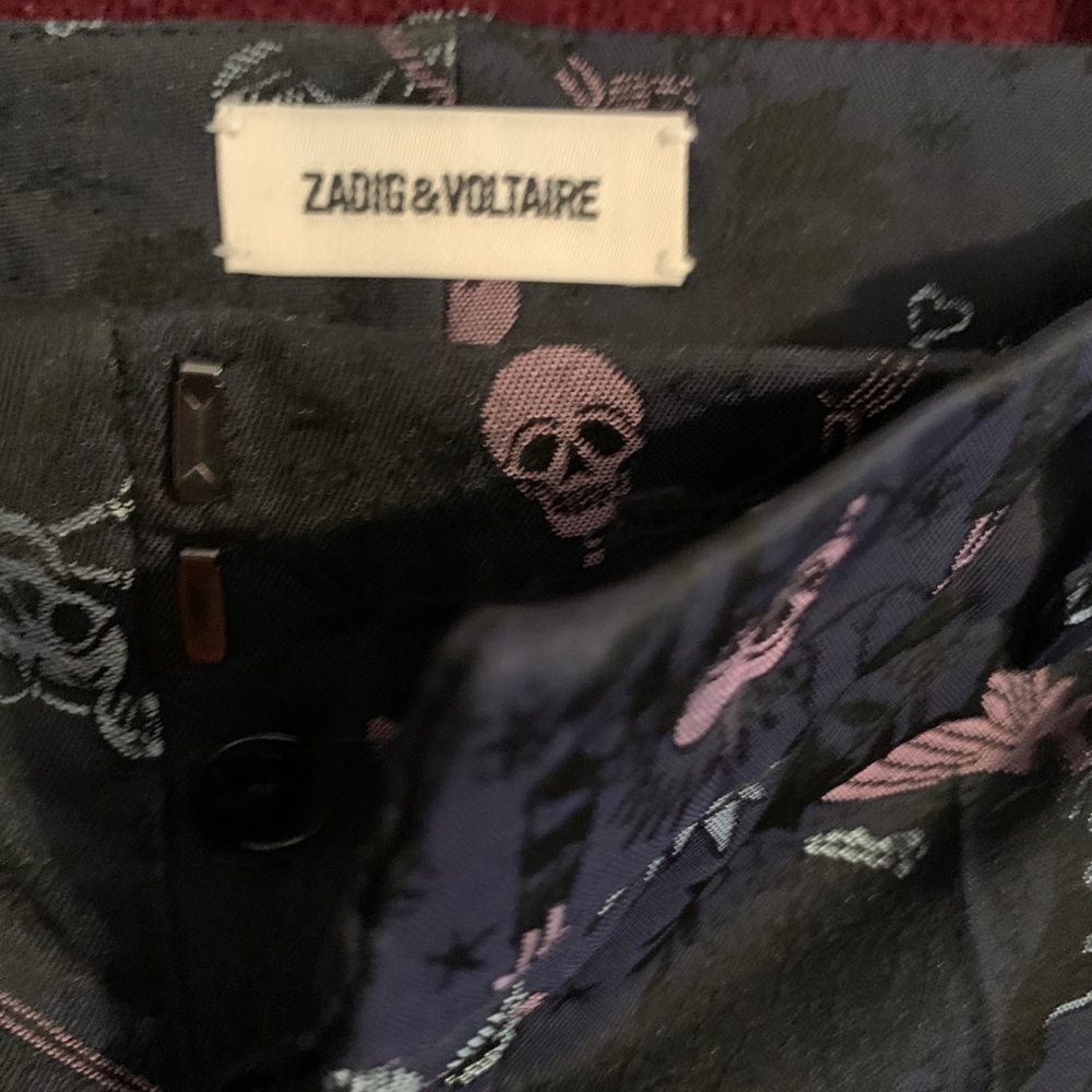Zadig & Voltaire black skulls Capri pants